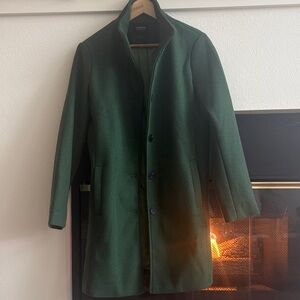 Part Wool Green Coat, Size S